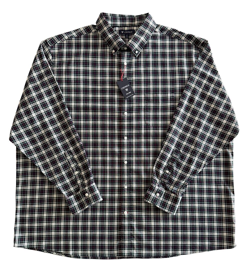 Daniel Cremieux Dress Shirt Men's 4XT Big & Tall Button-Down Stretch Plaid NWT